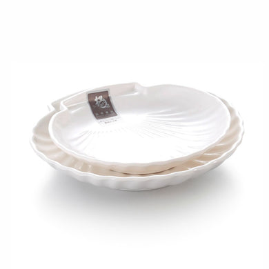 5.5 Inch White Melamine Seashell Plate 0184GC