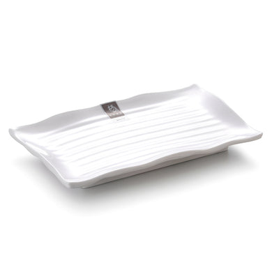 9.5 Inch White Rectangular Melamine Sushi Plate 159GC