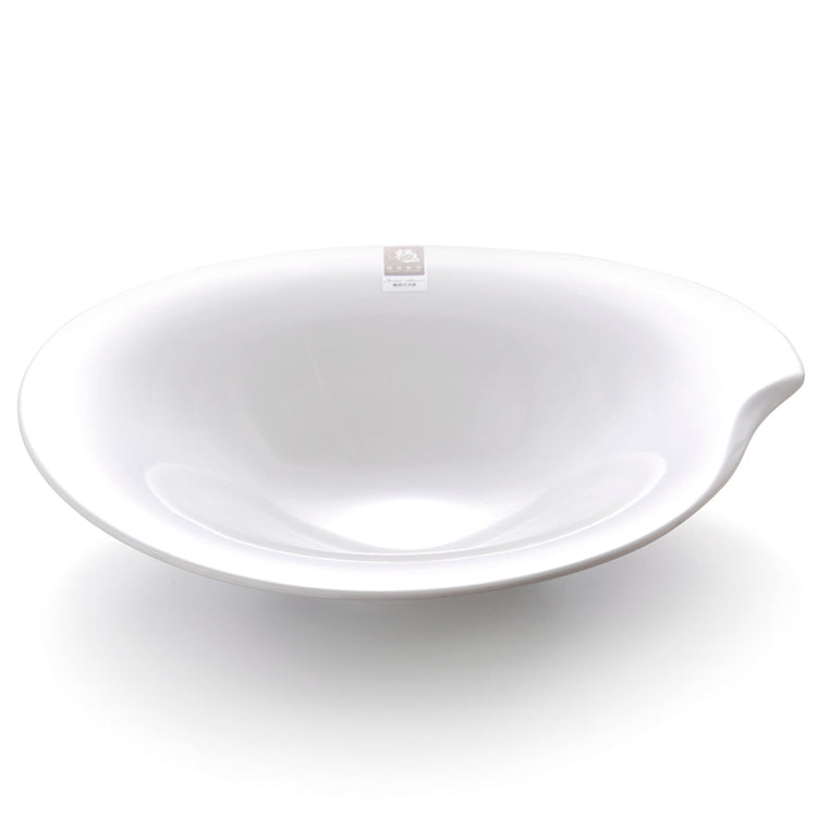 13 Inch White Snail Shape Melamine Salad Bowl B1380GC