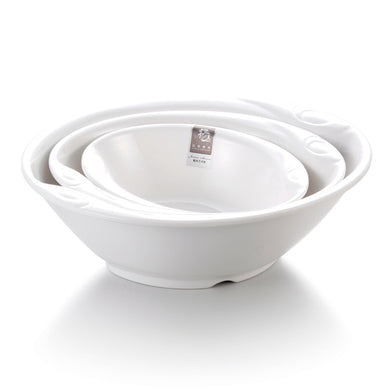 7 Inch Custom Egg Shape White Melamine Bowl Set B20407GC