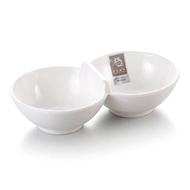 7.75 Inch White Double Melamine Sauce Bowl J145GC