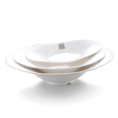 10.5 Inch Modern White Oval Melamine Fruit Bowl J211110GC