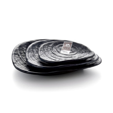 5 Inch Black Matte Irregular Melamine Snack Plates 295MS