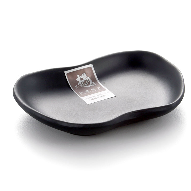 4.3 Inch Irregular Black Melamine Soy Dish YG140116MS