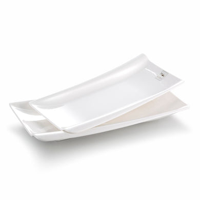 14 Inch White Irregular Melamine Snack Plates J411730YJC