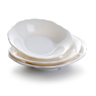 10.5 Inch White Irregular Melamine Deep Plates JMC139YJC