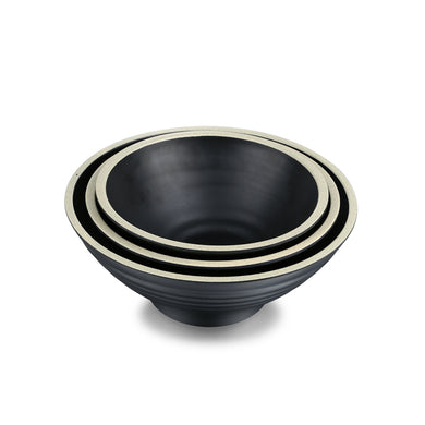 5.7 Inch Black with White Rim Melamine Wide Side Bowls DAA100060BBH